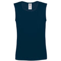 Navy - Front - B&C Mens Move Sleeveless Athletic Sports Vest Top