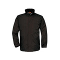 Black - Front - B&C Mens Ocean Shore Waterproof Hooded Fleece Lined Jacket
