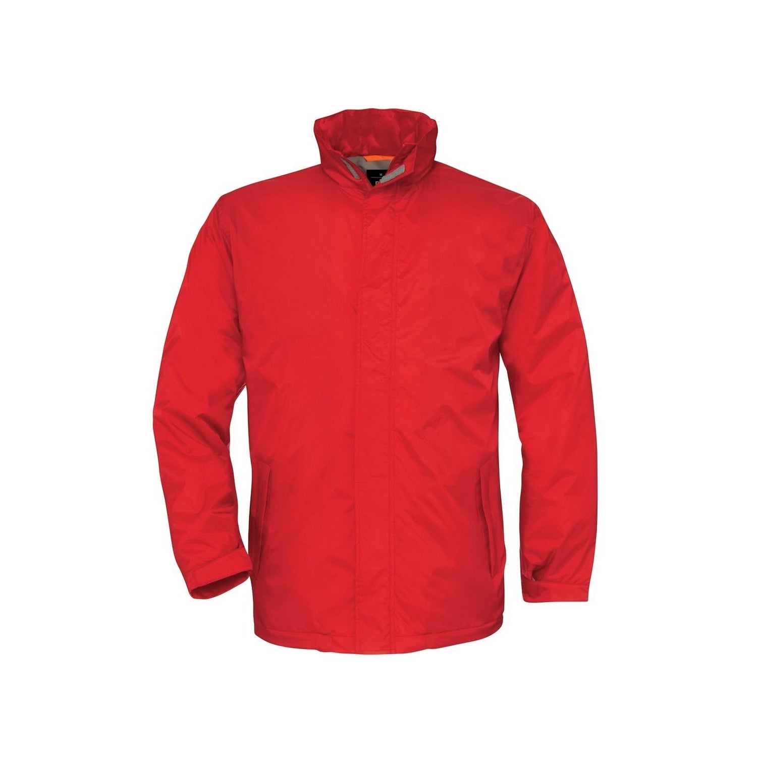 Red - Front - B&C Mens Ocean Shore Waterproof Hooded Fleece Lined Jacket
