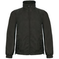 Black - Front - B&C Mens ID.601 Hooded Showerproof Windbreaker Jacket