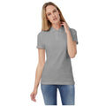 Heather Grey - Back - B&C Womens-Ladies ID.001 Plain Short Sleeve Polo Shirt