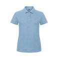 Light Blue - Front - B&C Womens-Ladies ID.001 Plain Short Sleeve Polo Shirt