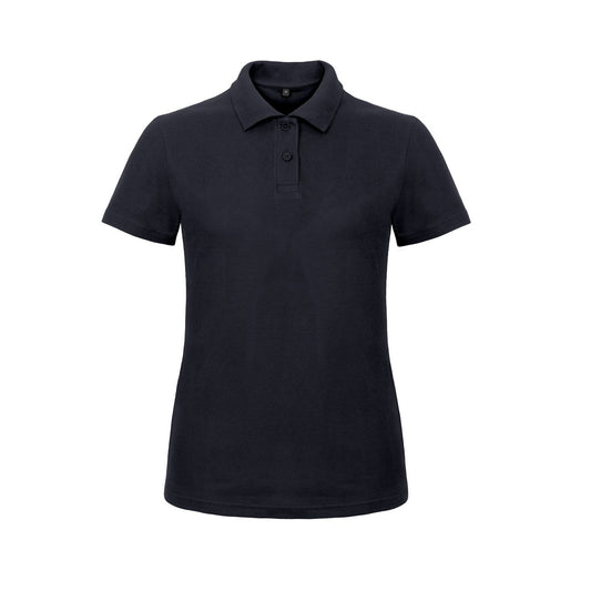 Navy - Front - B&C Womens-Ladies ID.001 Plain Short Sleeve Polo Shirt