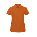 Orange - Front - B&C Womens-Ladies ID.001 Plain Short Sleeve Polo Shirt