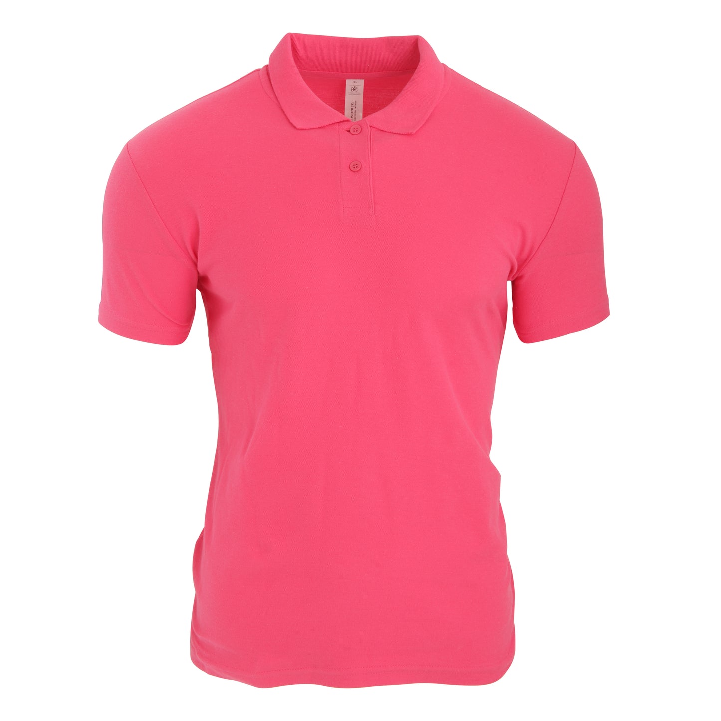 Fuchsia - Front - B&C Womens-Ladies ID.001 Plain Short Sleeve Polo Shirt