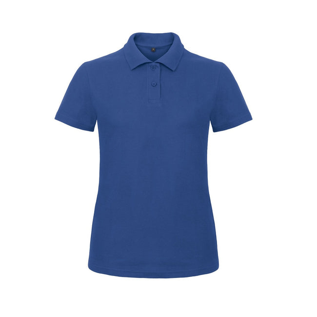 Royal Blue - Front - B&C Womens-Ladies ID.001 Plain Short Sleeve Polo Shirt