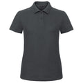 Anthracite - Front - B&C Womens-Ladies ID.001 Plain Short Sleeve Polo Shirt