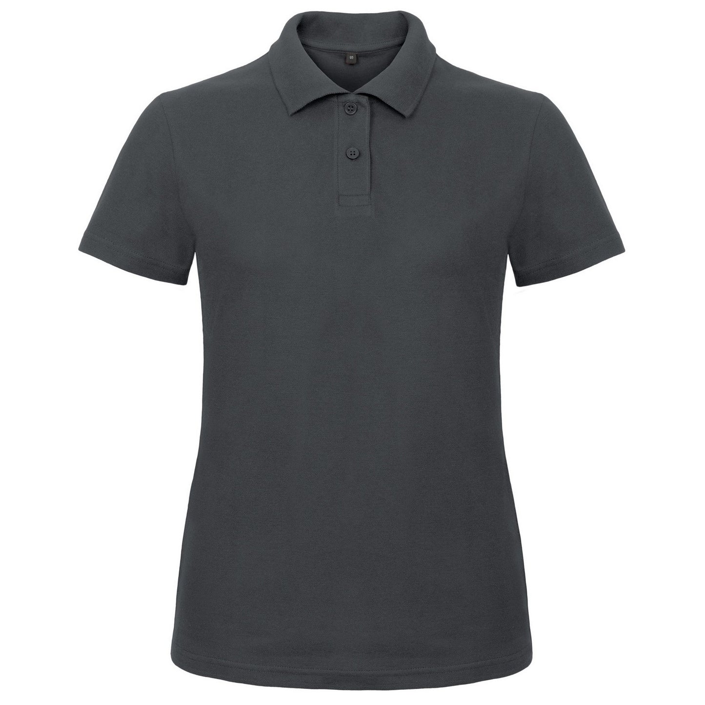 Anthracite - Front - B&C Womens-Ladies ID.001 Plain Short Sleeve Polo Shirt