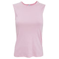 Pink - Front - Bella + Canvas Womens-Ladies Baby Rib Sleeveless Vest Top