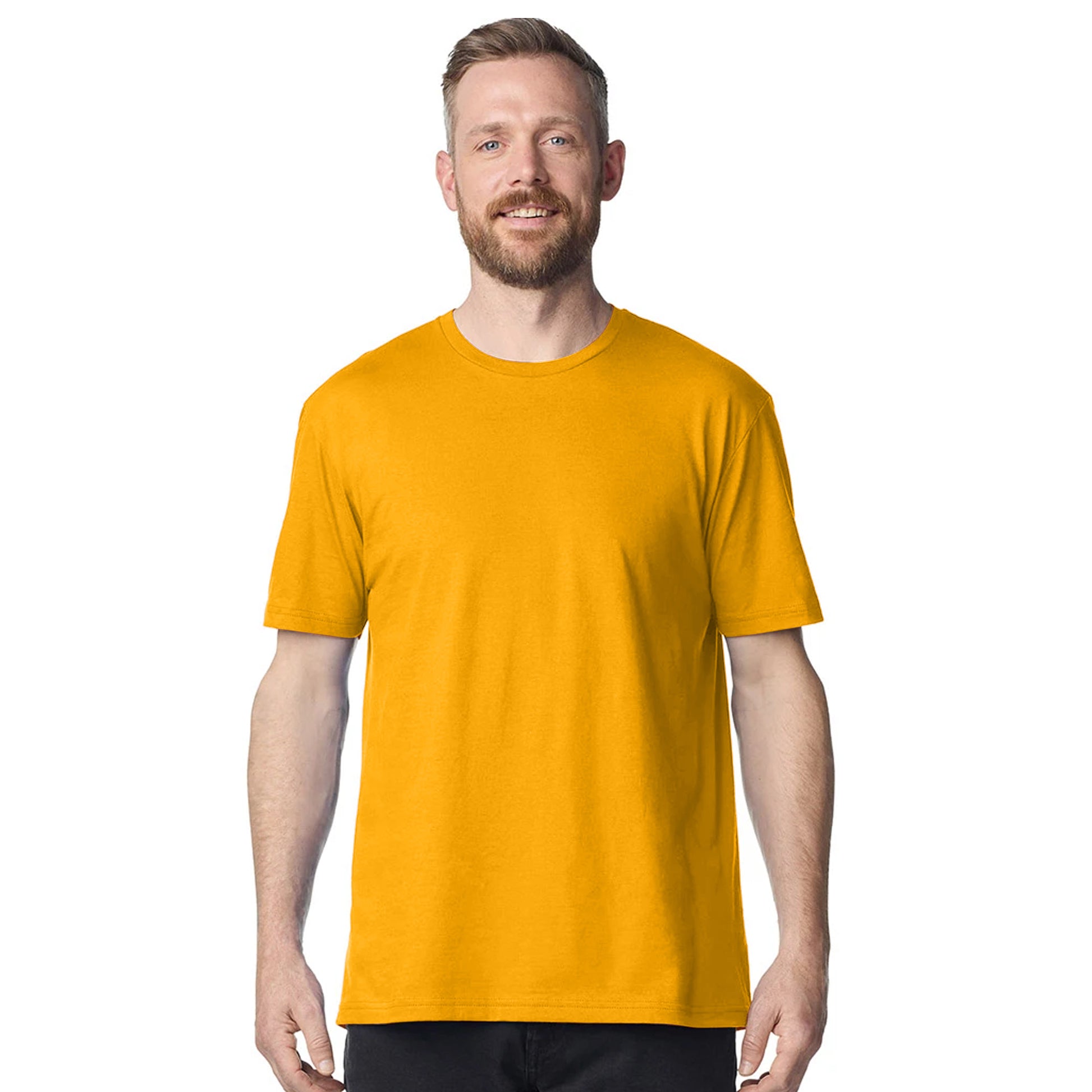 Gold - Side - Gildan Mens Short Sleeve Soft-Style T-Shirt