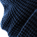 French Navy - Back - Beechfield Unisex Classic Waffle Knit Winter Beanie Hat