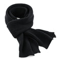 Black - Front - Beechfield Unisex Classic Waffle Knit Winter Scarf