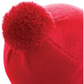 Classic Red - Side - Beechfield Unisex Original Pom Pom Winter Beanie Hat