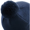 French Navy - Side - Beechfield Unisex Original Pom Pom Winter Beanie Hat