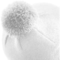 White - Side - Beechfield Unisex Original Pom Pom Winter Beanie Hat