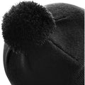 Black - Side - Beechfield Unisex Original Pom Pom Winter Beanie Hat