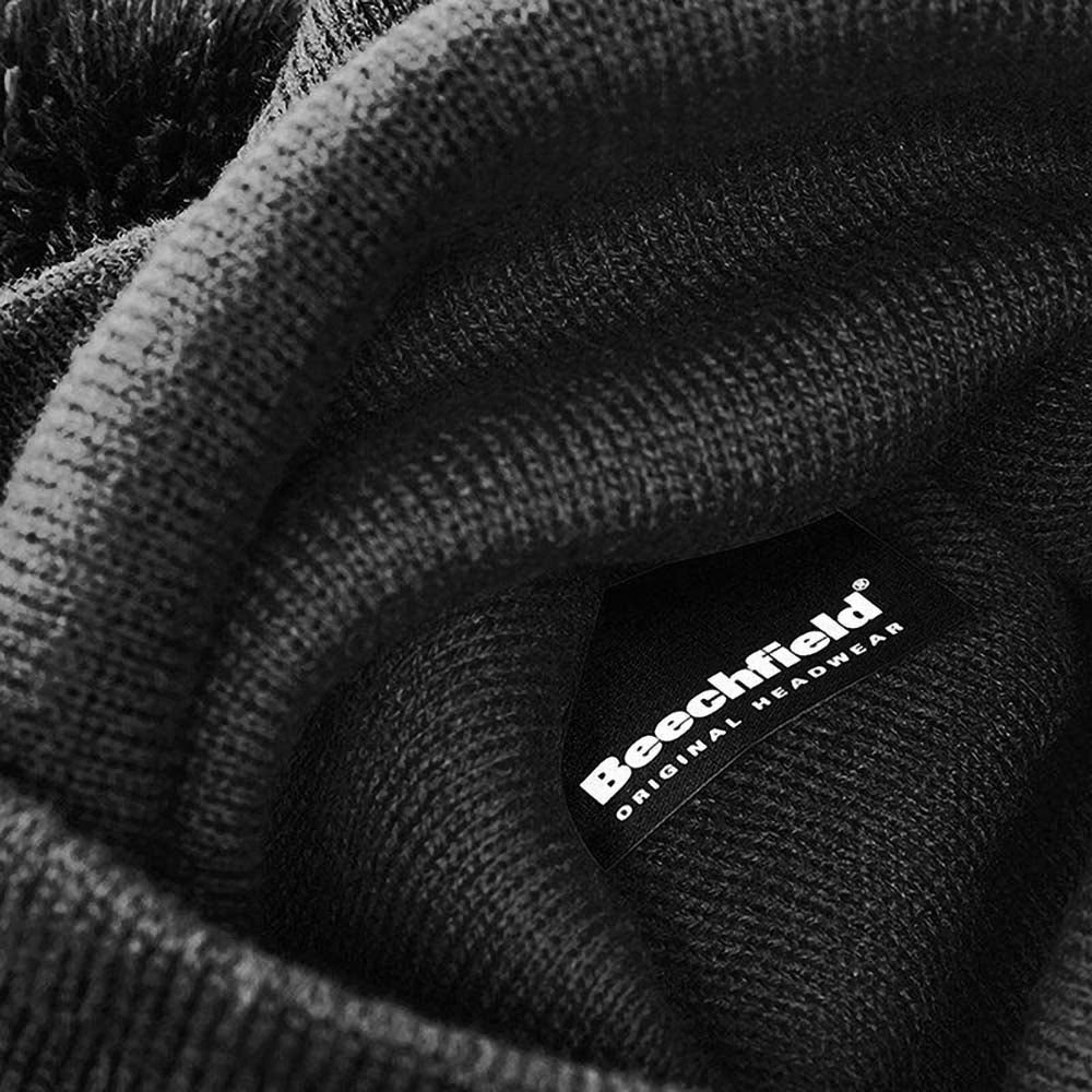Black - Lifestyle - Beechfield Unisex Original Pom Pom Winter Beanie Hat