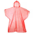 Red - Front - Hooded Plastic Reusable Poncho
