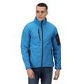 French Blue - Seal Grey - Side - Regatta Standout Mens Arcola 3 Layer Softshell Jacket (Waterproof And Breathable)