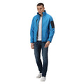 French Blue - Seal Grey - Pack Shot - Regatta Standout Mens Arcola 3 Layer Softshell Jacket (Waterproof And Breathable)