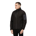 Black - Seal Grey - Side - Regatta Standout Mens Arcola 3 Layer Softshell Jacket (Waterproof And Breathable)