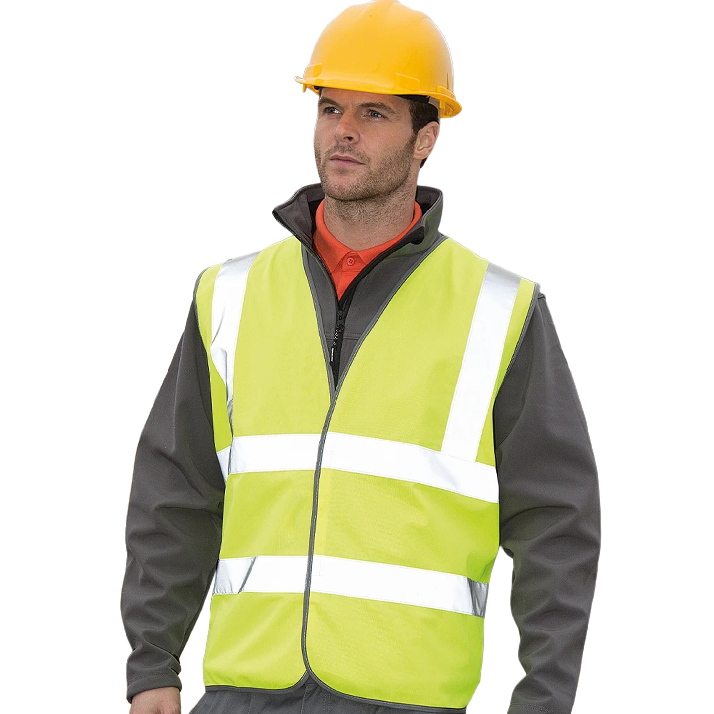 Fluorescent Yellow - Side - Result Mens Core Safety Hi Viz Vest
