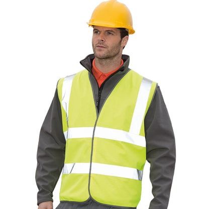 Fluorescent Yellow - Side - Result Mens Core Safety Hi Viz Vest