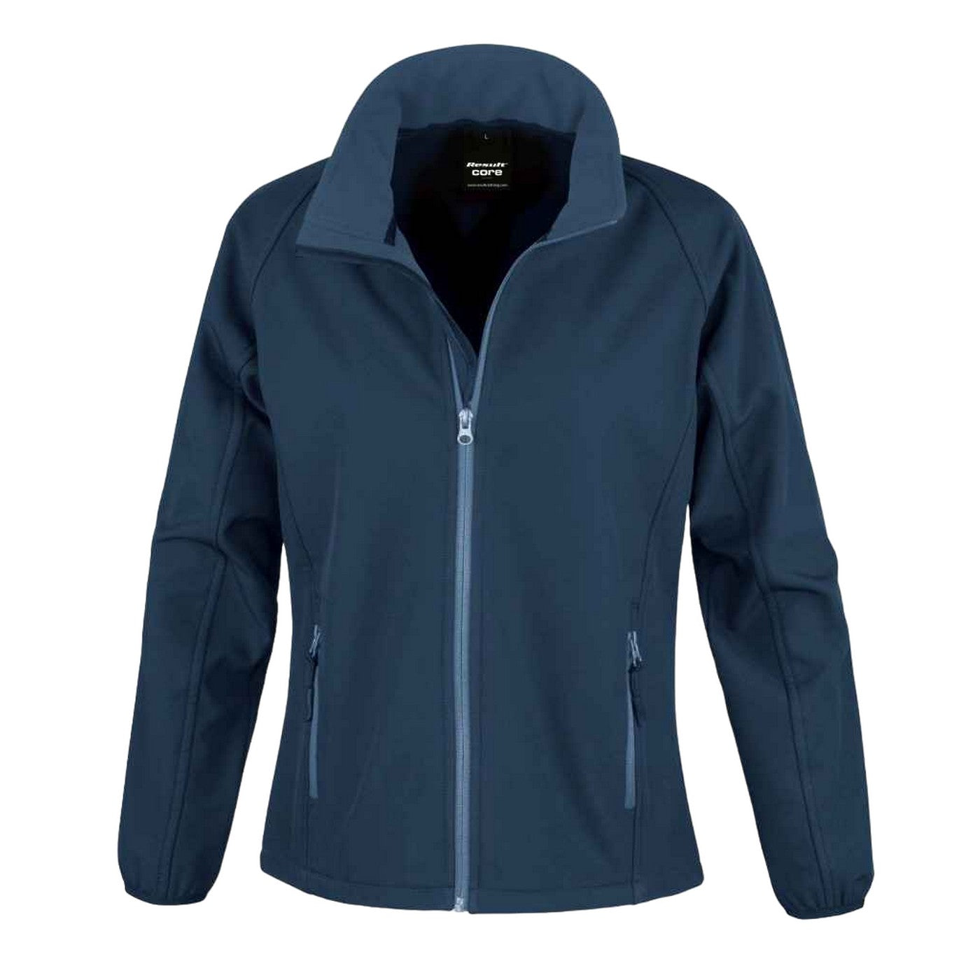 Navy - Front - Result Womens-Ladies Core Printable Softshell Jacket