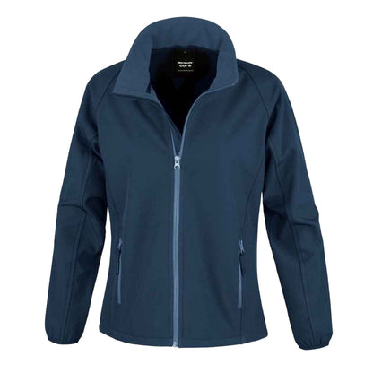Navy - Front - Result Womens-Ladies Core Printable Softshell Jacket
