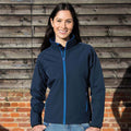 Navy - Royal - Back - Result Womens-Ladies Core Printable Softshell Jacket