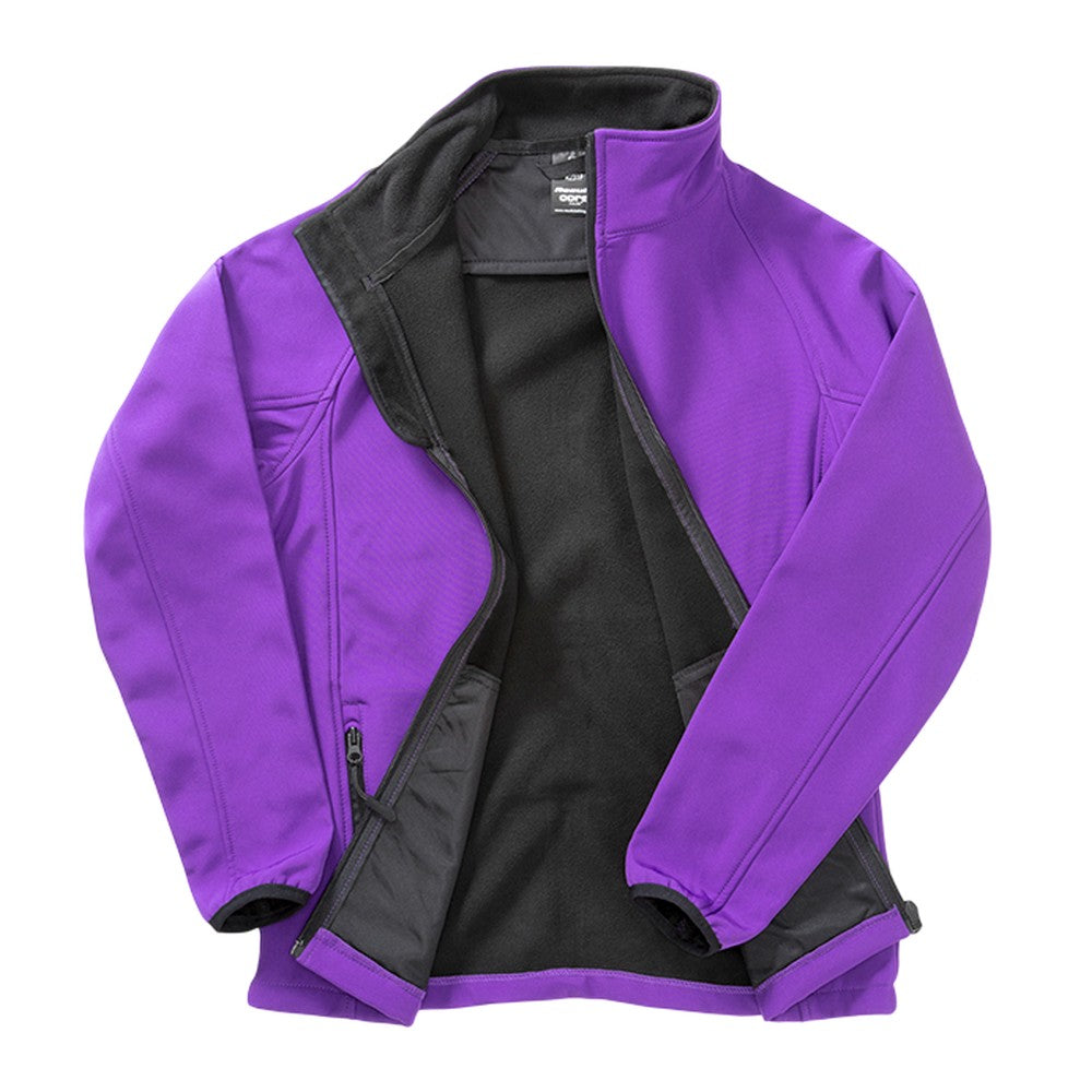 Purple - Black - Back - Result Womens-Ladies Core Printable Softshell Jacket