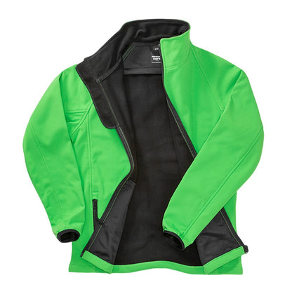 Vivid Green - Black - Back - Result Womens-Ladies Core Printable Softshell Jacket