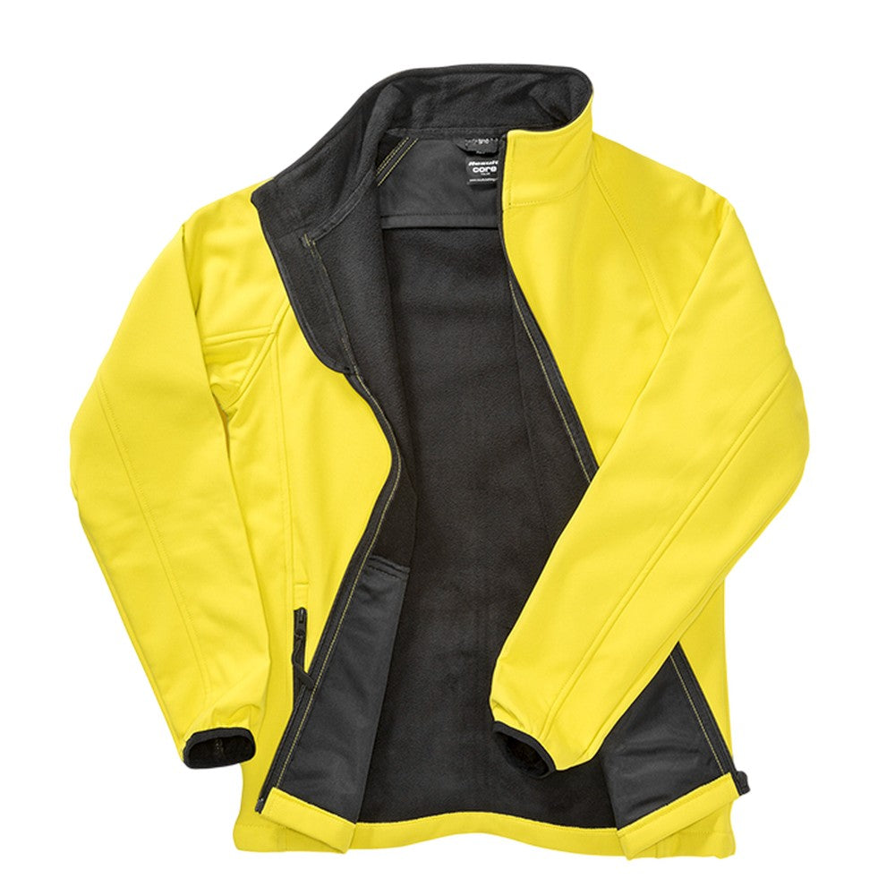Yellow - Black - Back - Result Womens-Ladies Core Printable Softshell Jacket