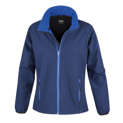 Navy - Royal - Front - Result Womens-Ladies Core Printable Softshell Jacket