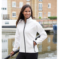 White- Black - Side - Result Womens-Ladies Core Printable Softshell Jacket