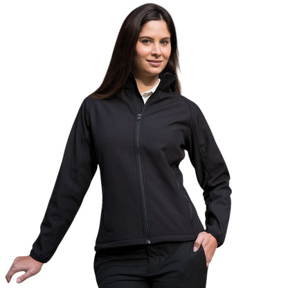 Black - Black - Back - Result Womens-Ladies Core Printable Softshell Jacket
