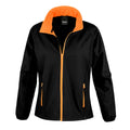 Black - Orange - Front - Result Womens-Ladies Core Printable Softshell Jacket