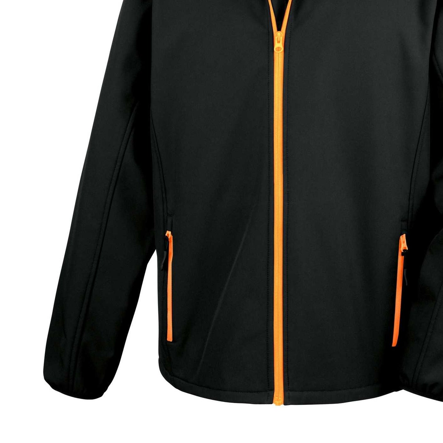 Black - Orange - Back - Result Mens Core Printable Softshell Jacket