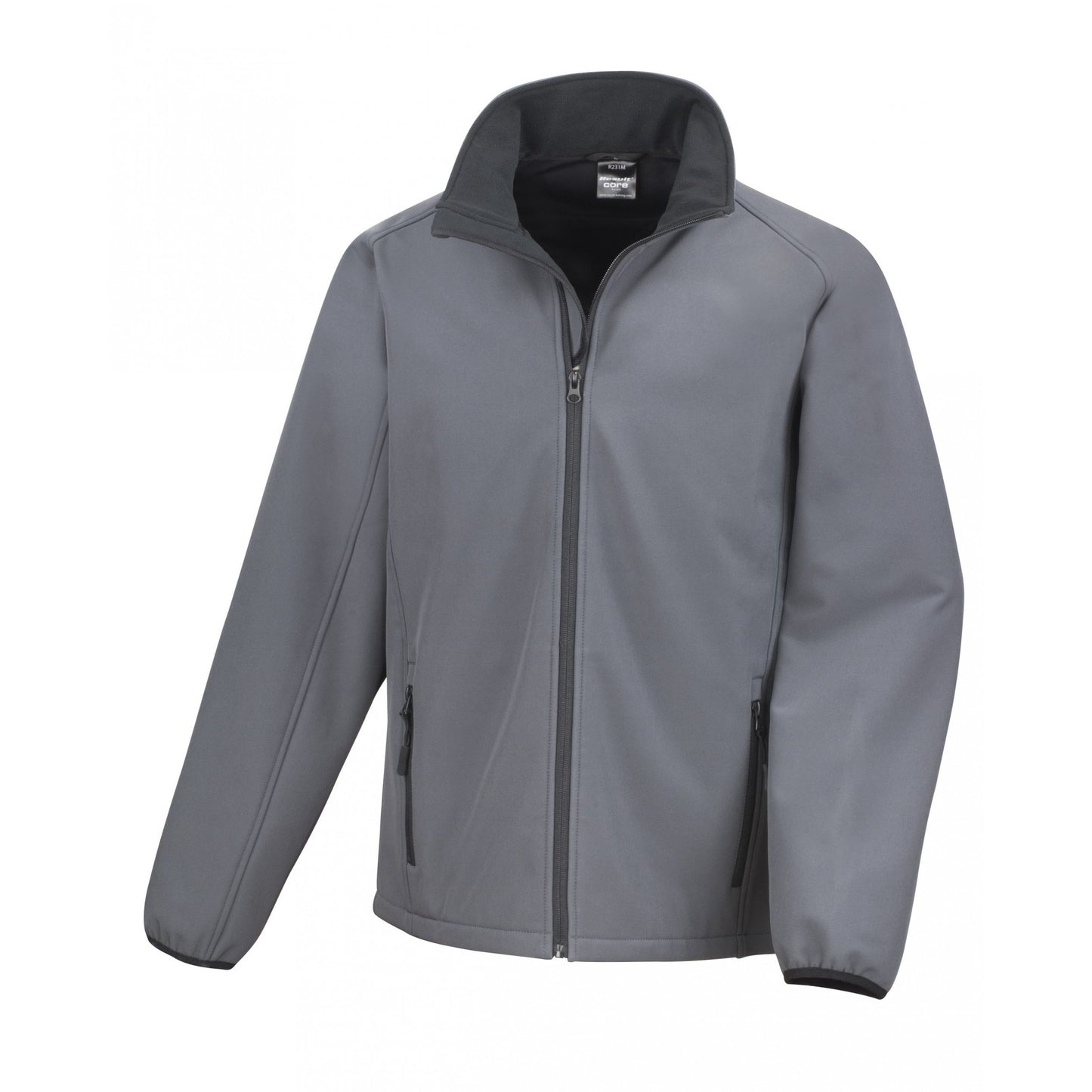 Charcoal- Black - Front - Result Mens Core Printable Softshell Jacket