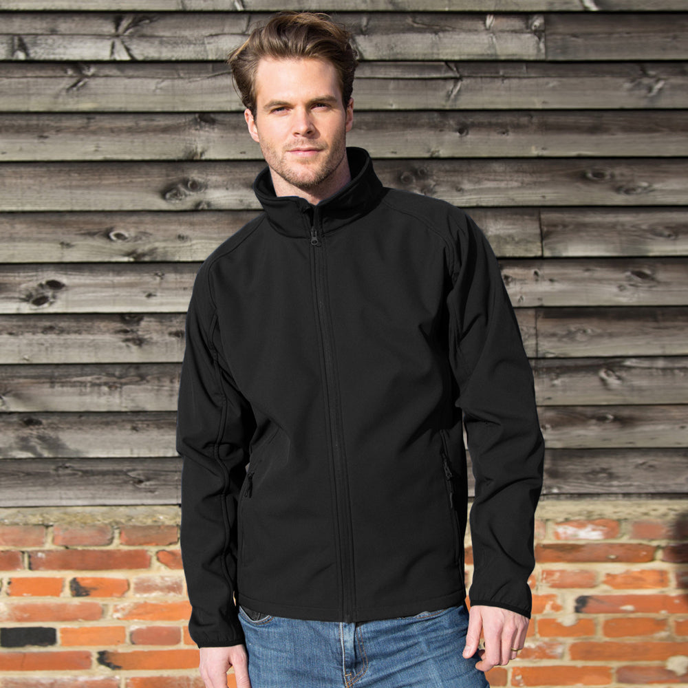 Black - Black - Back - Result Mens Core Printable Softshell Jacket