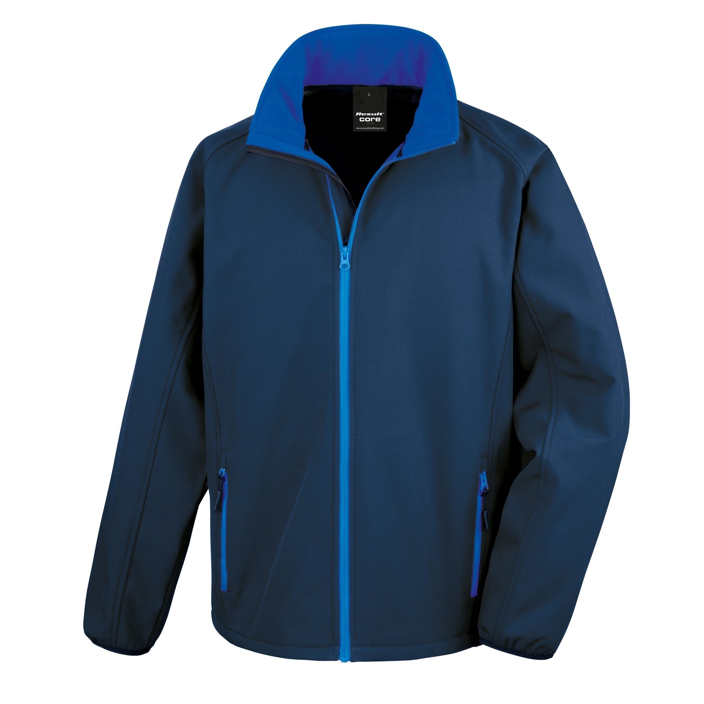 Navy - Royal - Front - Result Mens Core Printable Softshell Jacket