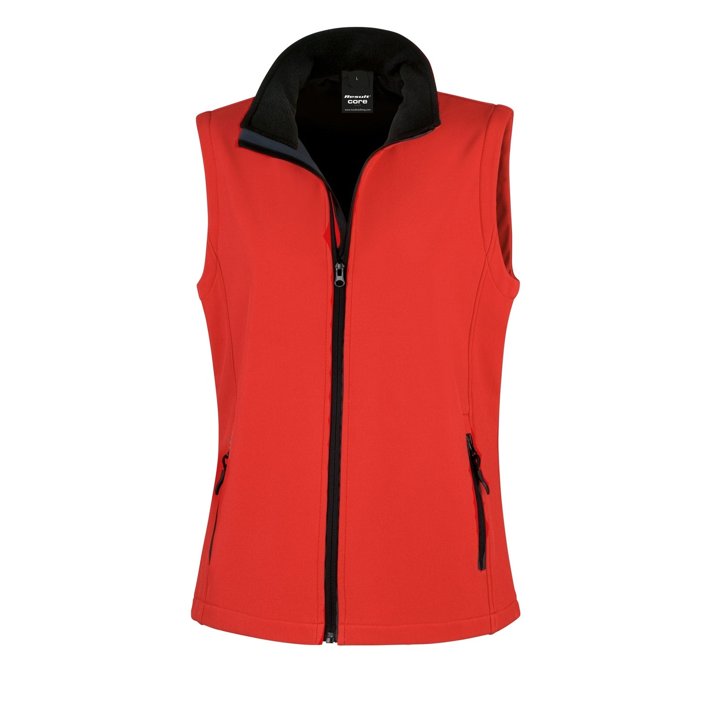 Red - Black - Front - Result Core Womens-Ladies Printable Softshell Bodywarmer