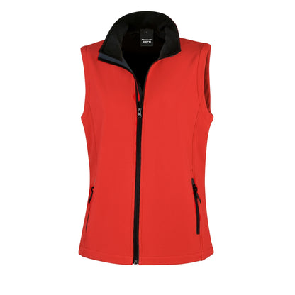 Red - Black - Front - Result Core Womens-Ladies Printable Softshell Bodywarmer