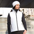 White - Black - Back - Result Core Womens-Ladies Printable Softshell Bodywarmer