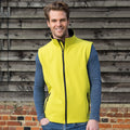 Yellow - Black - Back - Result Mens Core Printable Softshell Bodywarmer