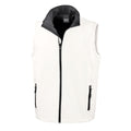 White - Black - Front - Result Mens Core Printable Softshell Bodywarmer