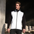 White - Black - Back - Result Mens Core Printable Softshell Bodywarmer