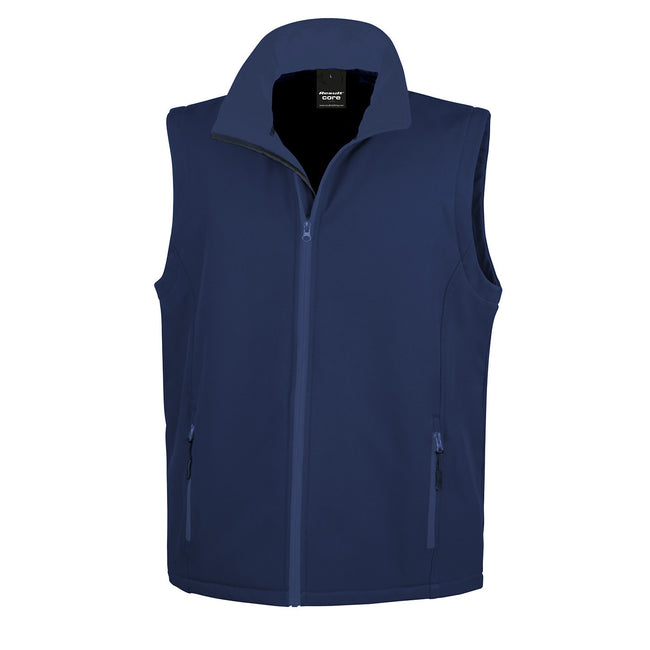 Navy - Front - Result Mens Core Printable Softshell Bodywarmer
