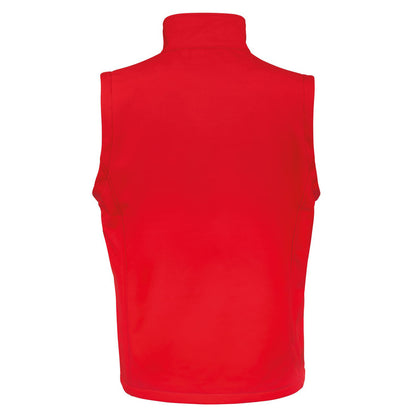 Red - Black - Back - Result Mens Core Printable Softshell Bodywarmer