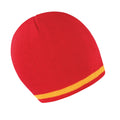 Red - Yellow - Front - Result Unisex Winter Essentials National Beanie Hat